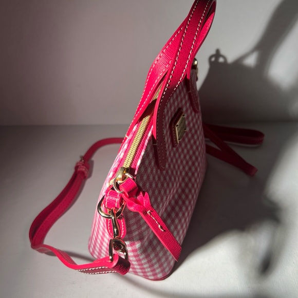 Dooney & Bourke Pink Gingham Mini Satchel Crossbody Bag - Picture 15 of 16